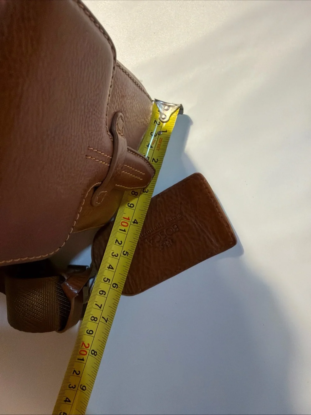 Bosca Leather & Nylon Messenger Bag Briefcase Tan & Brown Attache Laptop Work